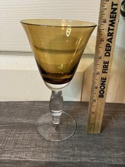 Southern Living Arlington Amber Handblown Crystal 12 oz Wine/Water Goblet