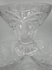 Lot of 3 Shannon Crystal South Beach Palm Tree Glass Dessert Cup/Ice CreamGlass