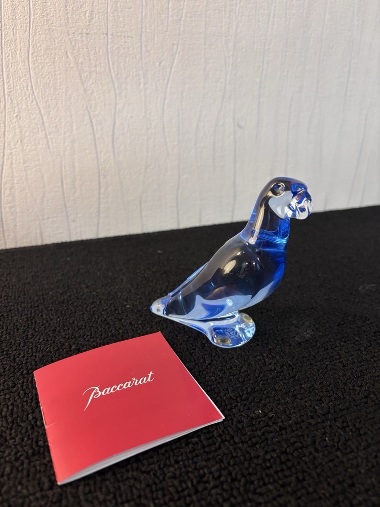 Sky Blue Parrots In Baccarat Crystal