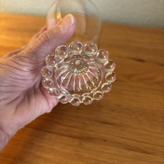3 Boopie Pedestal Goblets Anchor Hocking 5.5″ Clear Gold Rim 3” Opening