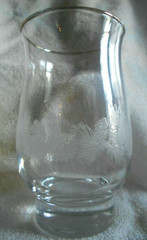 Pine Cone Tumbler (s) 14 oz. Tulip Style Glass Libbey White Frosted Embossed !