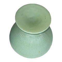 2 Depression Glass VTG Saguenay Fired On Green mint & Blue Dessert Cups 1940s