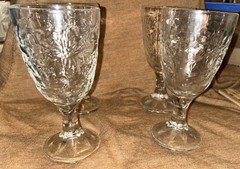 Lot of 4 Princess House Fantasia Water Goblets Fine Crystal Replacement