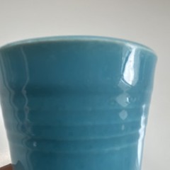 VTG Turquoise Fiestaware Glossy Ceramic Tumbler Cup No Handle Round Shape