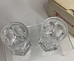Rare 2 Fostoria Virginia Pattern 2 Oz Whiskey Shot Glasses Original Box