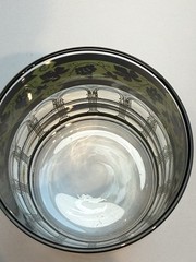 Vintage Green Cera Glass Golden Grapes Barware Set of 5- MCM