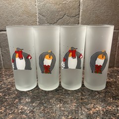 Barware Collins Penguins Christmas Glass Dartington Designs Frosted Tall
