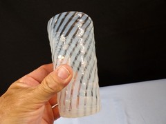 Set of 2 Fenton French Opalescent Glass Spiral Optic BARCELONA Tumblers
