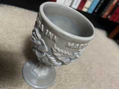 MADONNA INN Wild Rose Water Goblet Grey Marble Slag 6.5″