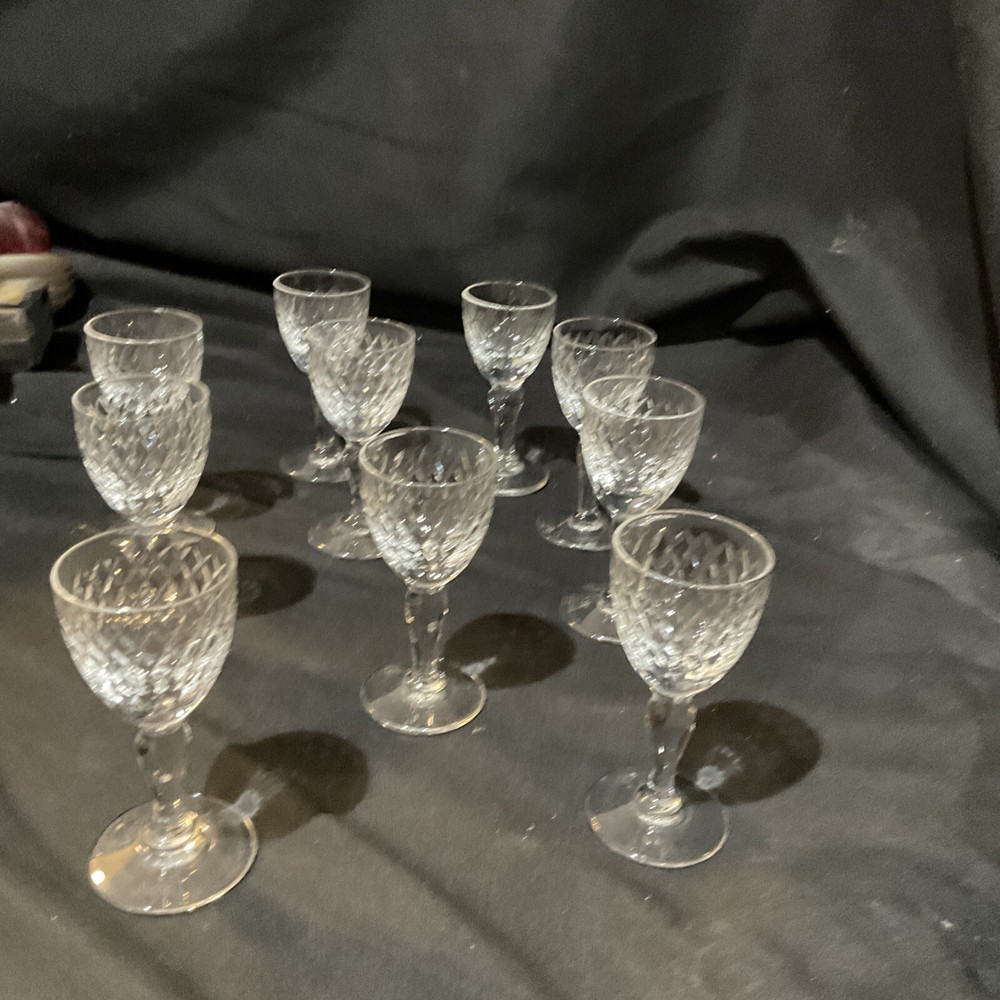 royal brierley crystal Coventry Pattern Set Of 10 Cordials 3 3/4 In