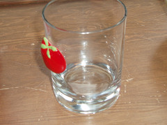 Four Vintage H J Stotter Bloody Mary Glasses with Celery Stirrers