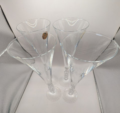 4 Crystal «Millennium 2000» Cristal D’Arques Champagne Flutes