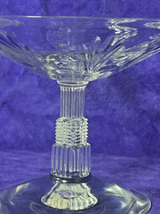 Antique 1933 Libbey Art Deco Skyscraper Cut Crystal Candy Bowl Pedestal