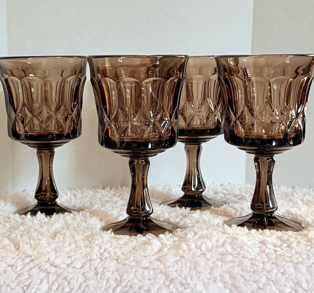 Noritake Perspective Amethyst Water Tea Glasses Set Of 4 Vintage MCM Tumblers
