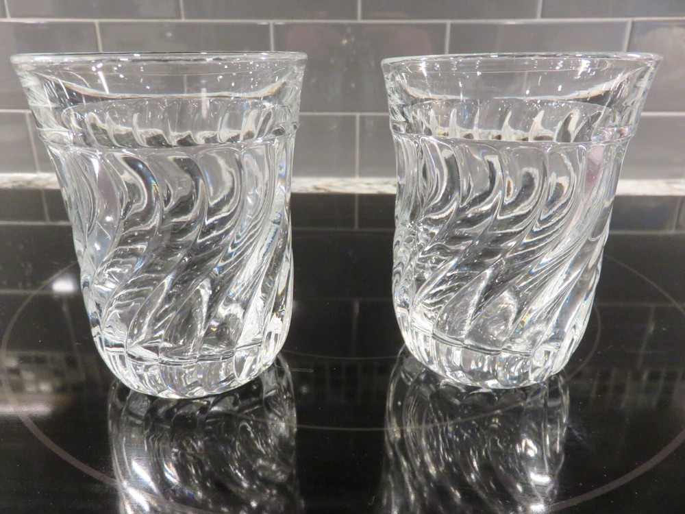 2 Vintage Fostoria Crystal Colony 4″ Flat Water or Juice 9 oz. Glass Tumblers