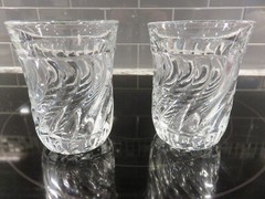 2 Vintage Fostoria Crystal Colony 4″ Flat Water or Juice 9 oz. Glass Tumblers