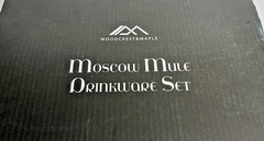 WOODCREST & MAPLE Hammered Copper Moscow Mule Mugs 4 mugs Shot glass and Straws