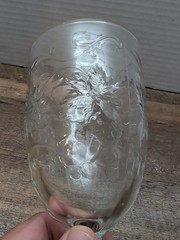 Princess House Fantasia Iced Tea Goblet 16 oz Clear Crystal Pressed Floral Glass