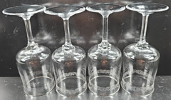 4 Lenox Moonspun Wine Glasses Set Vintage Platinum Trim Floral Etch Stemware Lot