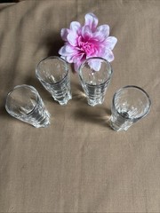 Set of 4 Italian Crystal Shot Glasses Aperitifs Heavy Base Made in Italy