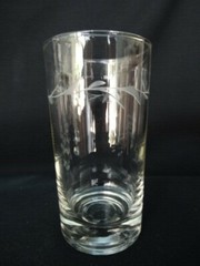 Set of 4 Susquehanna Clear Glass 9oz Flat Tumbler Cut Horizontal Plant Design