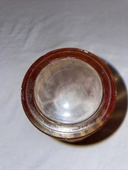 Antique Marigold Carnival Glass Iridescent Water Glass Grid Banded 12oz 1970’s