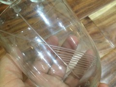Stemmed 5.2» crystal Glass small wine Water Goblets Set Of 4 geometric ETCHED