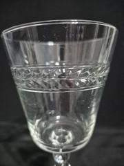 VINTAGE LIBBEY ROCK SHARPE JEFFERSON CRYSTAL WATER GOBLET SET OF 3