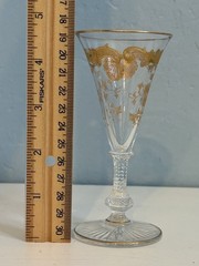 ST LOUIS Massenet Clear Gold Encrusted – Crystal Sherry Glasses – Set of 8
