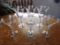 Etched Champagne Wine SC2541 Dunbar Fancy Cut Stem Etched Foot – Set of 6
