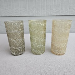 Colour Craft Spaghetti String 12oz Drinking Tumbler Glass Set of 6 VTG 1950s MCM