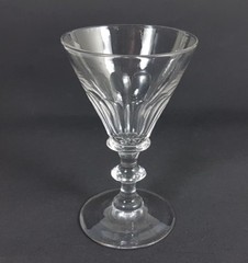 5 Absinthe glasses/ foot beaker, faceted, hand-cut, Bohemia, about 1880 AL269