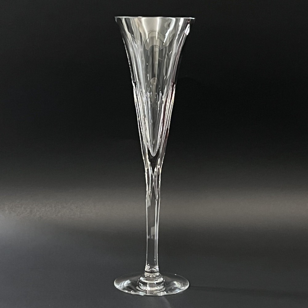 Ceska DANIELLE Cut Crystal Fluted Champagne Toasting Glass 10 3/8″