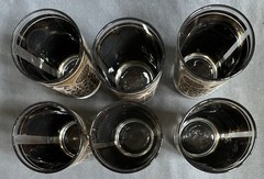 1965 Set of 6 Libbey Glasses Prudential Rock of Gibralter 90th Anniversary MIB