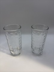 Set of (2) Vintage Crisa Libbey Pebble Glass Tumblers Juice Clear Glasses