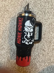 Terrifier Art the Clown Rhinestone Tumbler 40oz Spirit Halloween Stanley