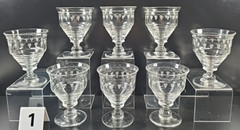 31 Pc Stuart Crystal Dash Dot Stemware Lot Depression Clear Cut England Antique