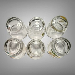 Vintage Anchor Hocking Set Of 6 Transportation Scenes Low Ball Rocks Glasses