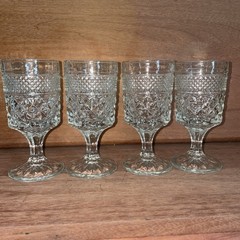 Vintage Anchor Hocking WEXFORD Lot of 4 CLARET WINE GOBLETS 5 3/8″