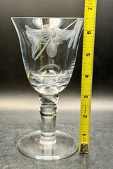 Set of 2 Vietri Incanto Olive Crystal Wine Glasses 6.75″