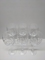 Set of 6 Cristal D’Arques Junon Clear Crystal Wine Water Goblet Glasses 9 3/8″