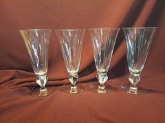 Set of 4 Vintage Seneca Ingrid Crystal Glass Ice Tea/Pilsner 7.5″
