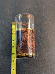 5 Barware MCM Culver 5.5″ Tumbler Glasses Tortoise Shell & Gold Retro Vtg
