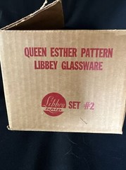 RARE Queen Esther Pattern Libbey Glassware 10 oz Set of 4 In Original Box NOS