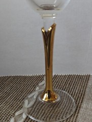 Versailles Crystal Champagne Flute Set (3) Colony BOHEMIA Czechoslovakia Vintage