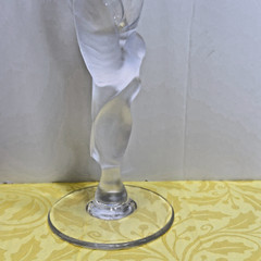 2 Igor Carl Faberge Kissing Doves Champagne Flutes Frosted Glasses France Set