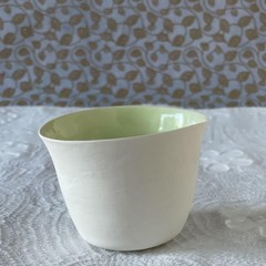 Christiane Perrochon Porcelain Ciel Cup Light Green Handmade Italy