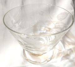 Crystal Cordial/Wine Glass Clear Vtg Etched A77