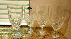 SHANNON CRYSTAL Godinger Dublin Iced Tea Goblets Glasses Set of 4