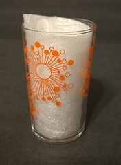 Vintage MCM Swanky Swig Glass ATOMIC STARBUSRT Signed Designer D Campbell 1950’s